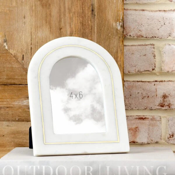 Arched marble frame