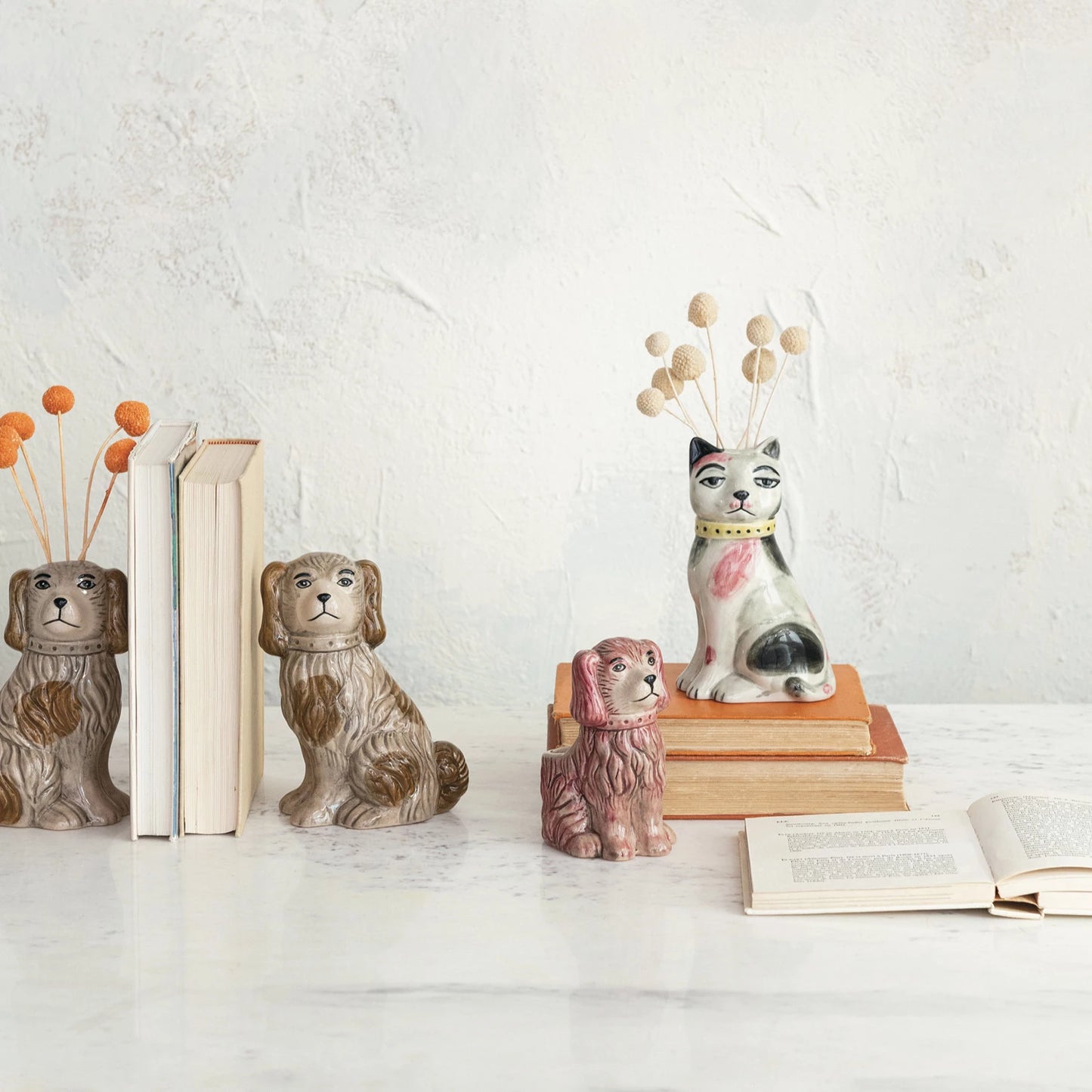 Vintage style dog vase