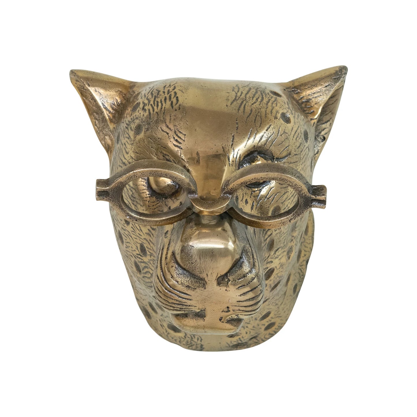 Gold leopard head