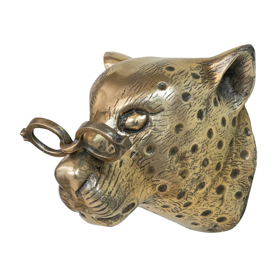 Gold leopard head
