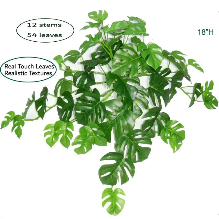 Split Philo Hanging Bush Real Touch Green 18"