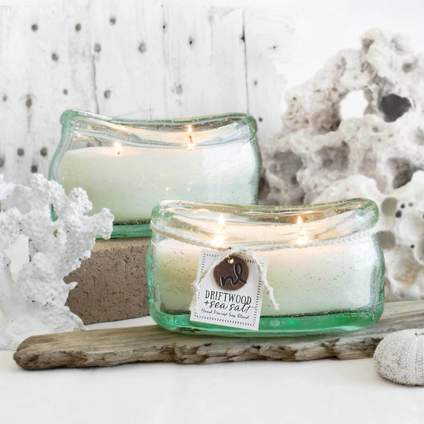 Seagrass and Aloe Soy Glass Boat Candle