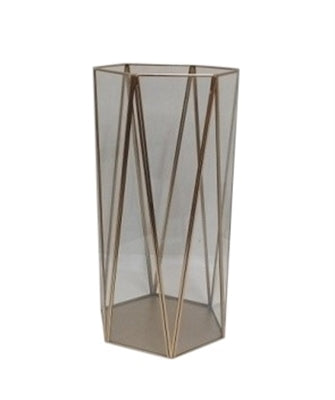 Hurricane Hexagon in Iron Glass With Gold