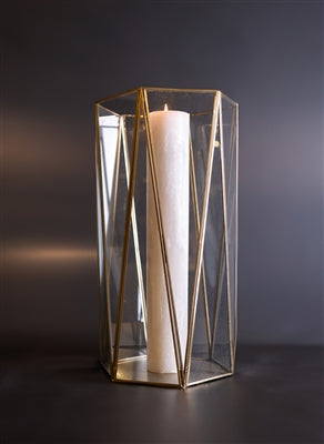 Hurricane Hexagon in Iron Glass With Gold