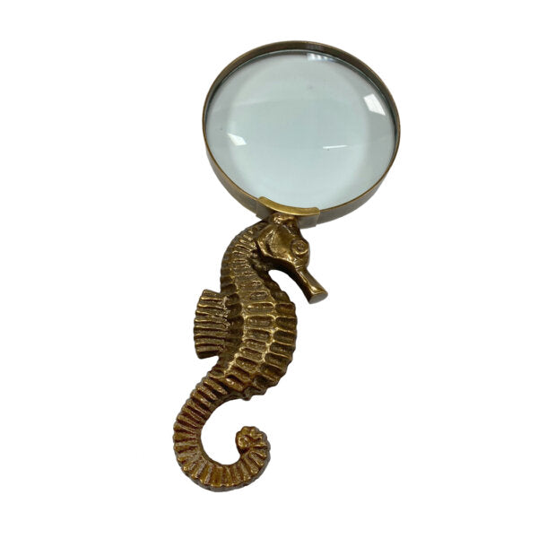 Antiqued Brass Seahorse Magnifying Glass