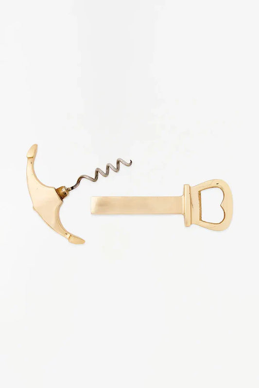 Brass anchor-shaped opener and corkscrew.
