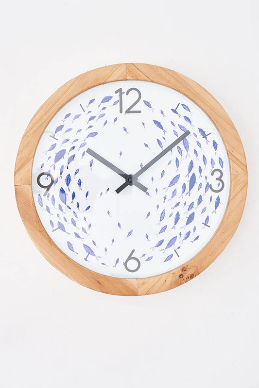 Fish school wall-mounted clock