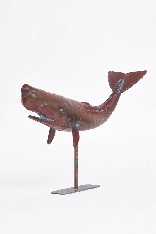 Large sperm whale with a metal base