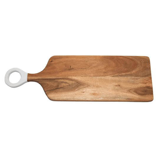 Acacia Cutting Board with White Handle