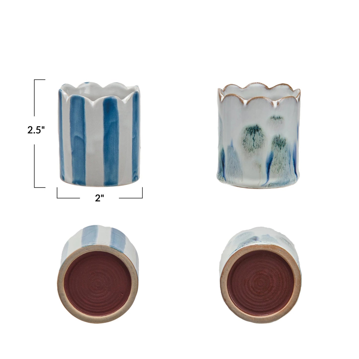 Stoneware Matchstick Holder w/ Striker, 2 Styles