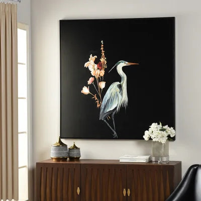 Heron Canvas Wall Art 50x50